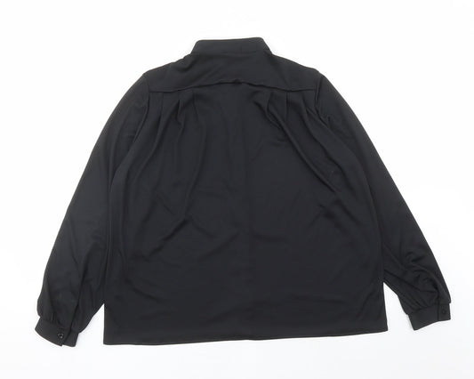 Womens UK Size 14 St Michael Black Basic Button-Up