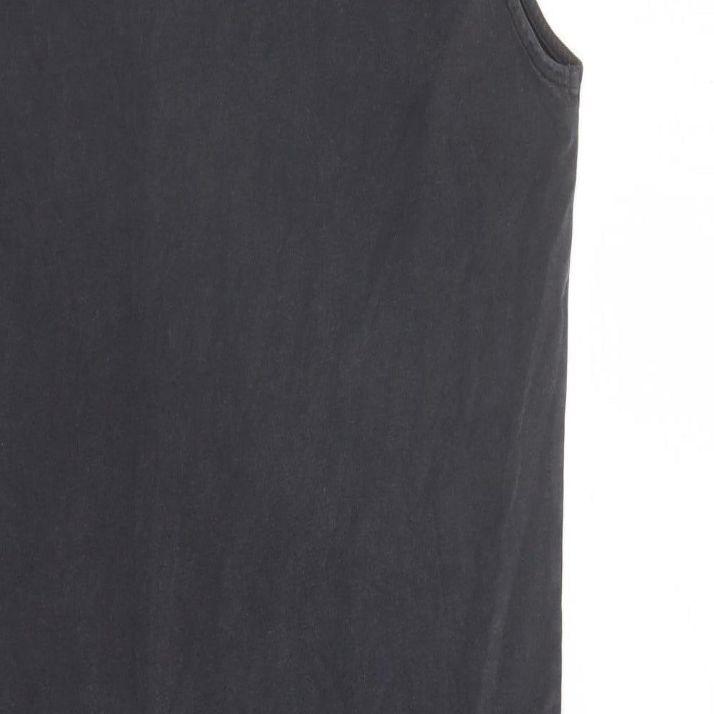 Marks and Spencer Girls Grey Cotton Tank Dress Size 10-11 Years Mock Neck Pullover - Hawaii Blues