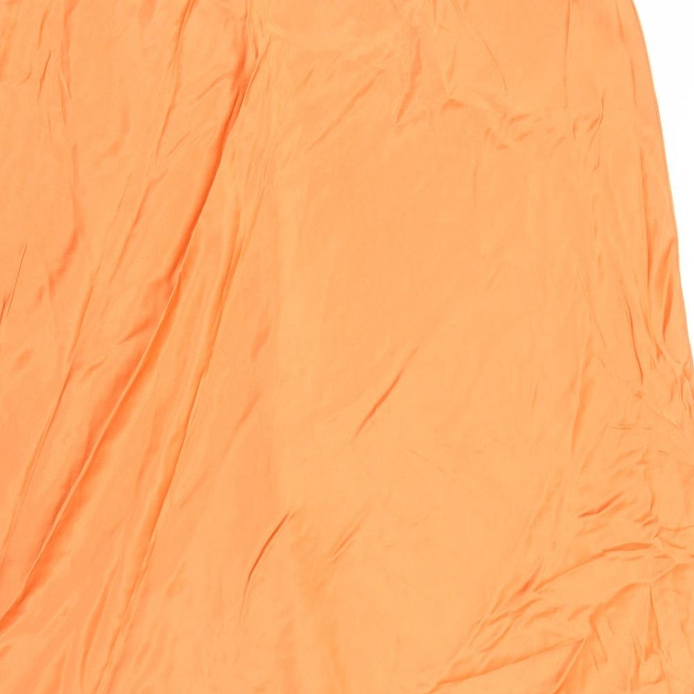 Marks and Spencer Womens Orange Viscose Swing Skirt Size 20 - Elasticated Waist