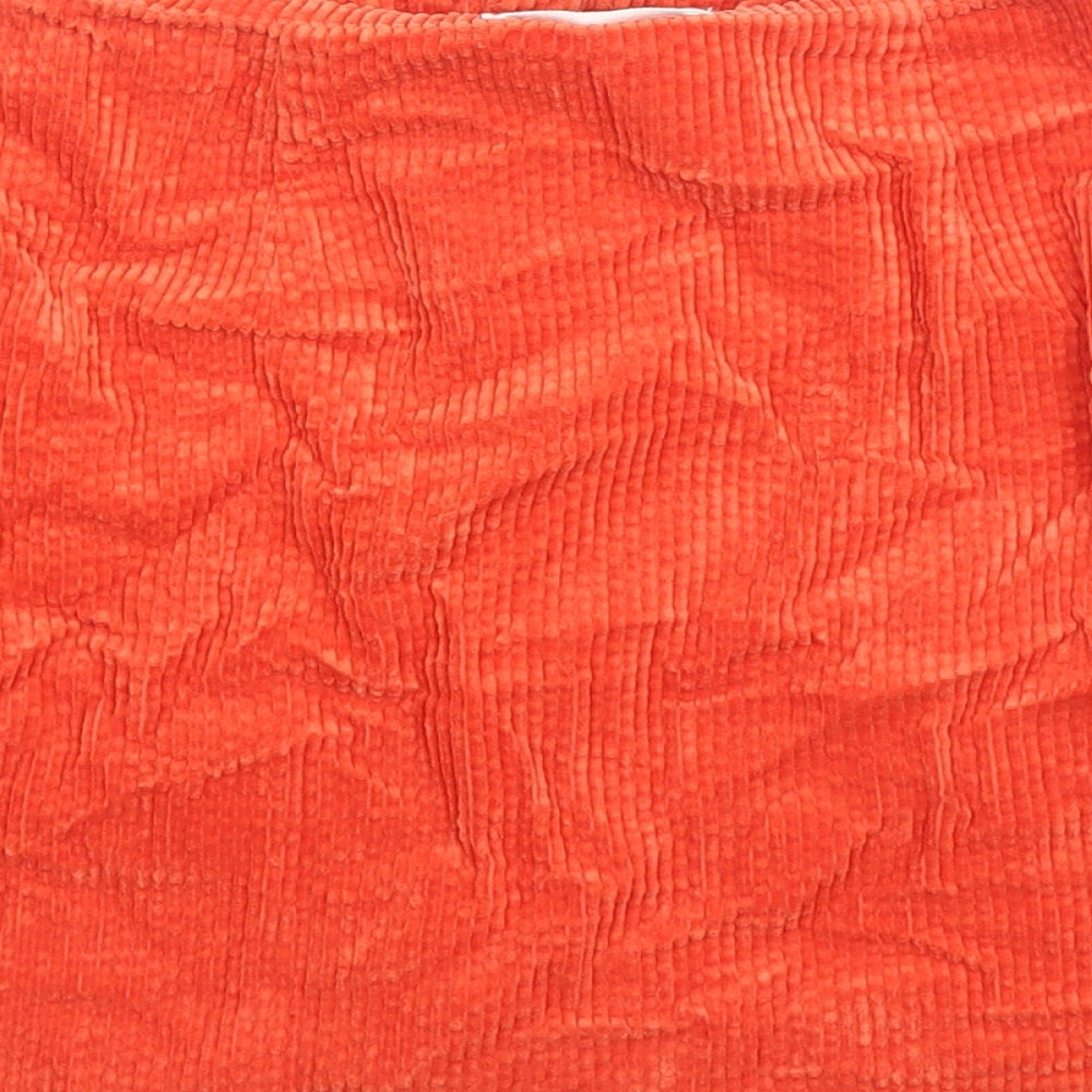 Rolla's Womens Orange Cotton Mini Skirt Size 6 Button