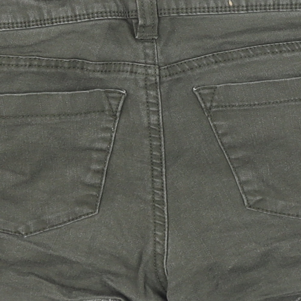 TALLY WEiJL Womens Grey Cotton Hot Pants Shorts Size 10 L3 in Regular Zip