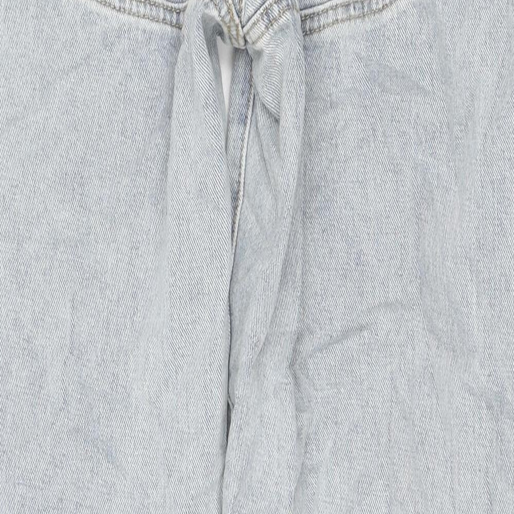 PRETTYLITTLETHING Womens Blue Cotton Straight Jeans Size 34 in L28 in Regular Zip