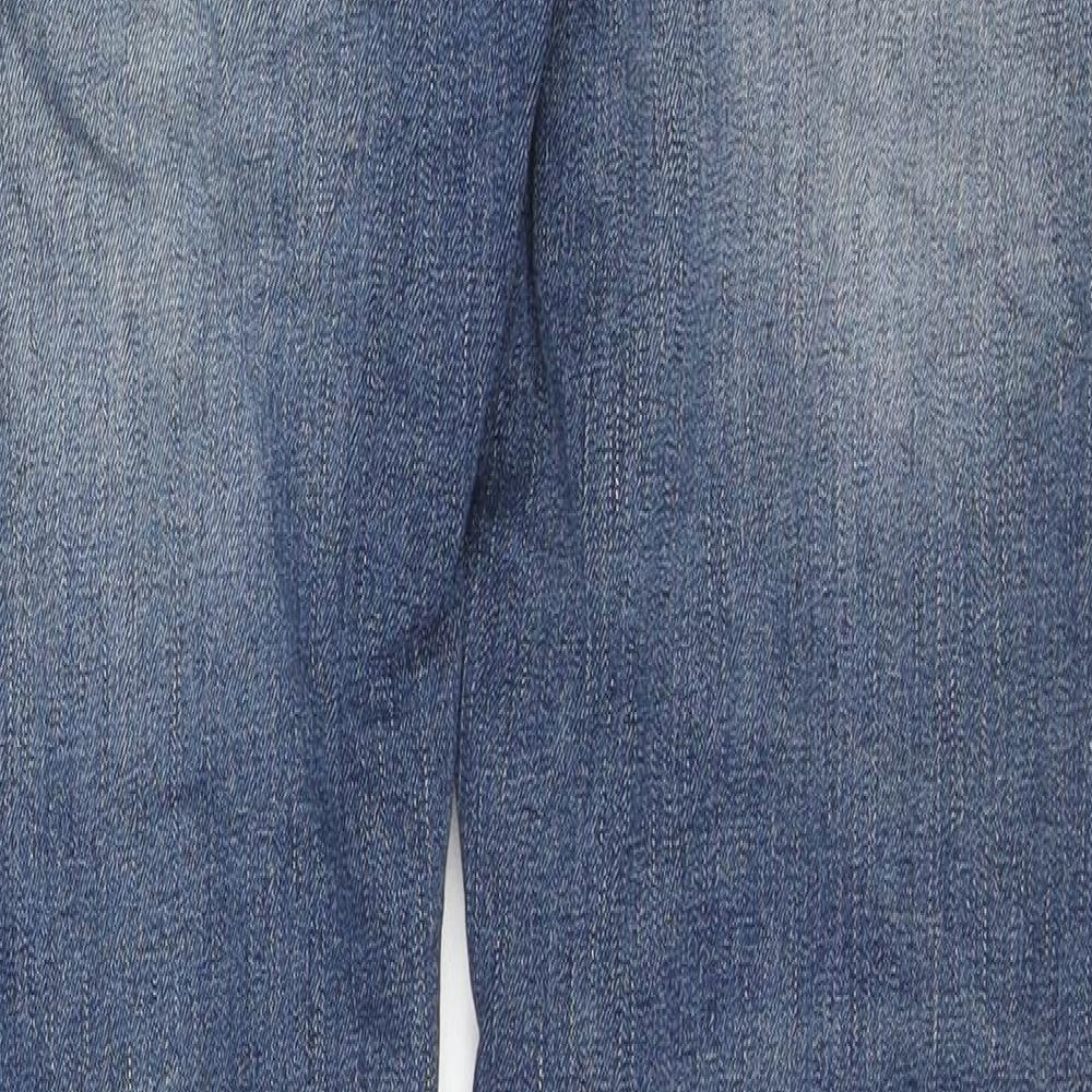 Duck & Cover Mens Blue Cotton Straight Jeans Size 32 in L34 in Regular Zip