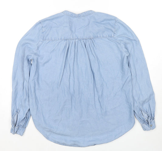 Womens UK Size 6 H&M Blue Basic Button-Up