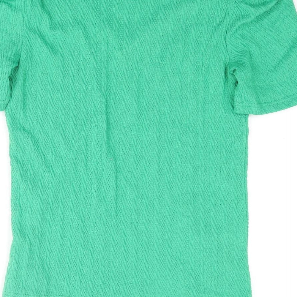 b.young Womens Green Polyester Basic Blouse Size M V-Neck