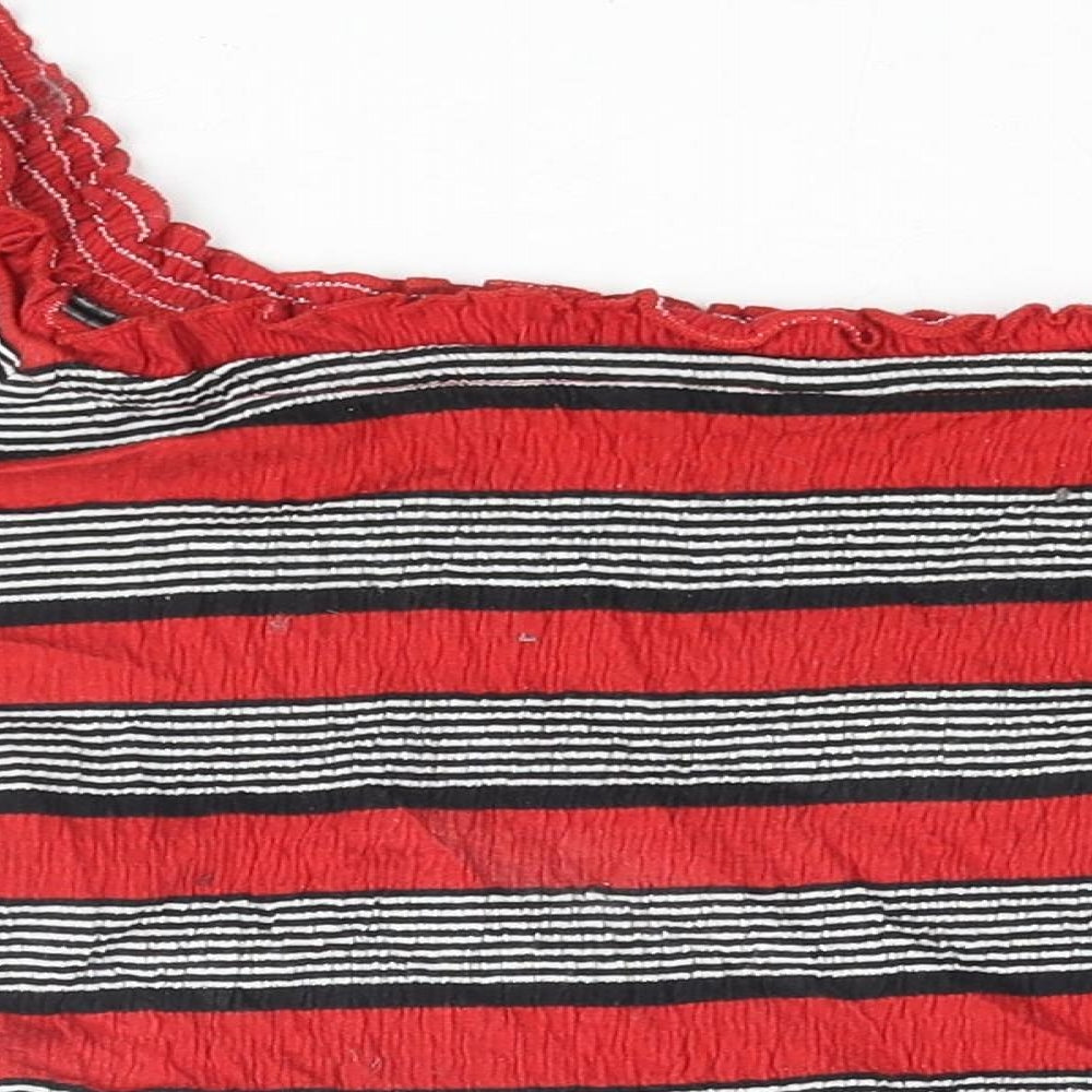Womens UK Size 8 New Look Red Cropped Blouse