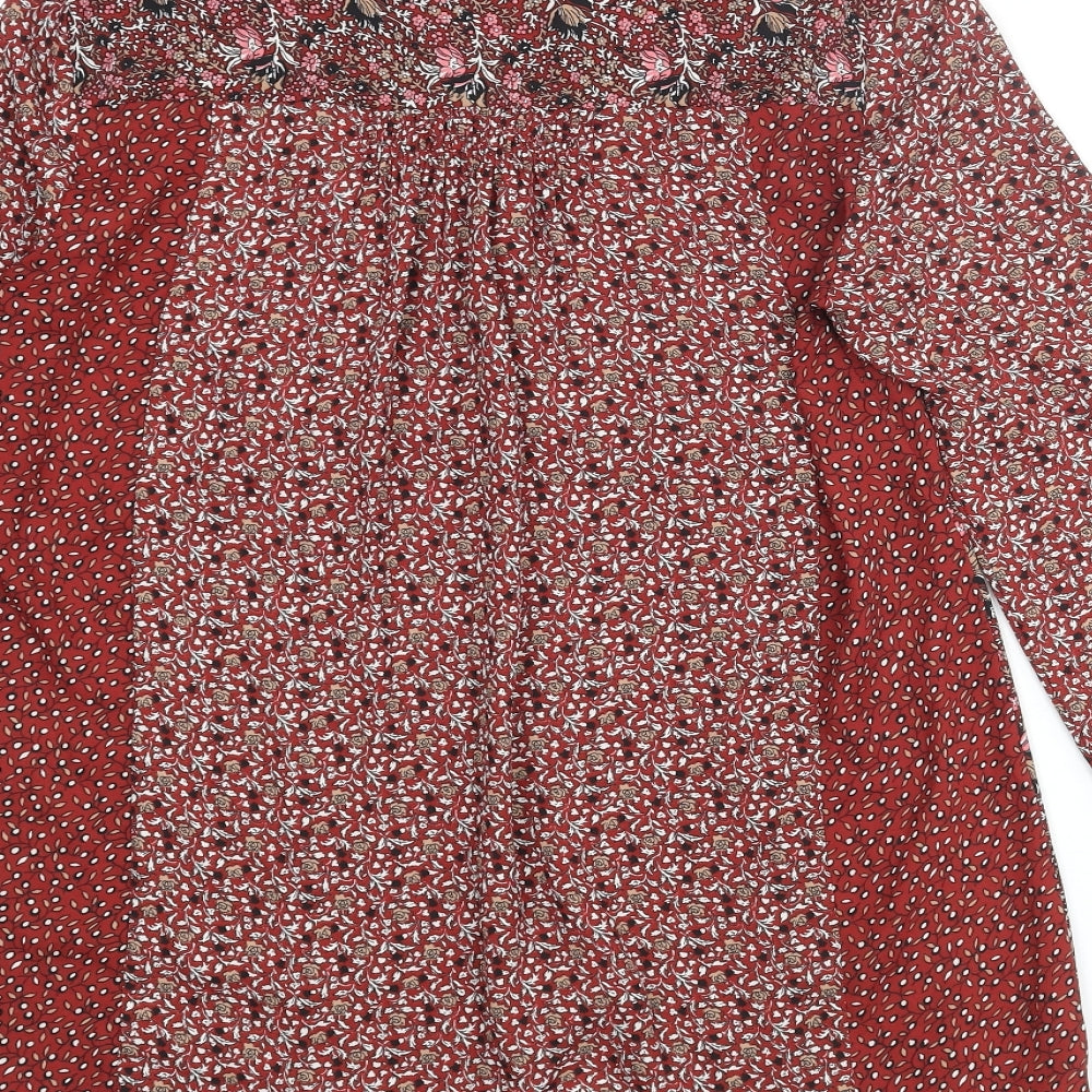 Womens UK Size XS Zara Red Basic Blouse