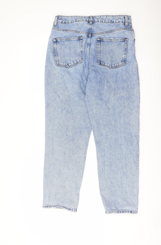 COLLUSION Womens Blue Cotton Straight Jeans Size 30 in L30 in Regular Button