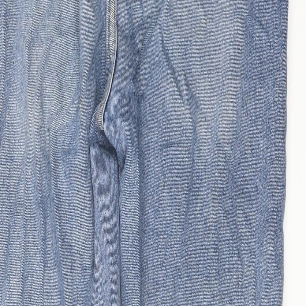 Nasty Gal Womens Blue Cotton Straight Jeans Size 8 L28 in Regular Button