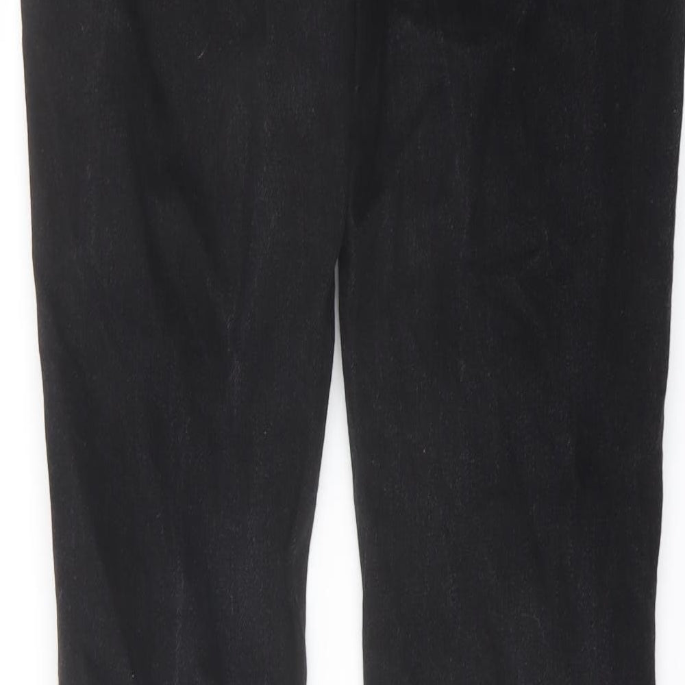 Womens UK Size 10 Zara Regular Fit Straight Black Jeans