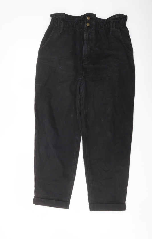 Forever 21 Womens Black Cotton Mom Jeans Size 30 in L25 in Regular Button