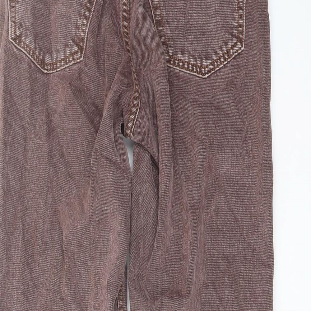 Topshop Womens Pink Cotton Mom Jeans Size 24 in L25 in Regular Button