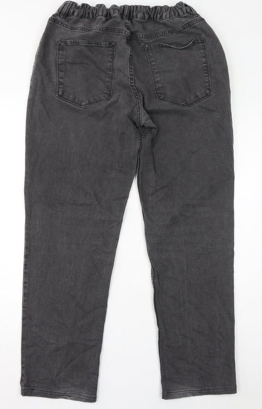 TU Womens Grey Cotton Straight Jeans Size 38 in L34 in Regular Zip