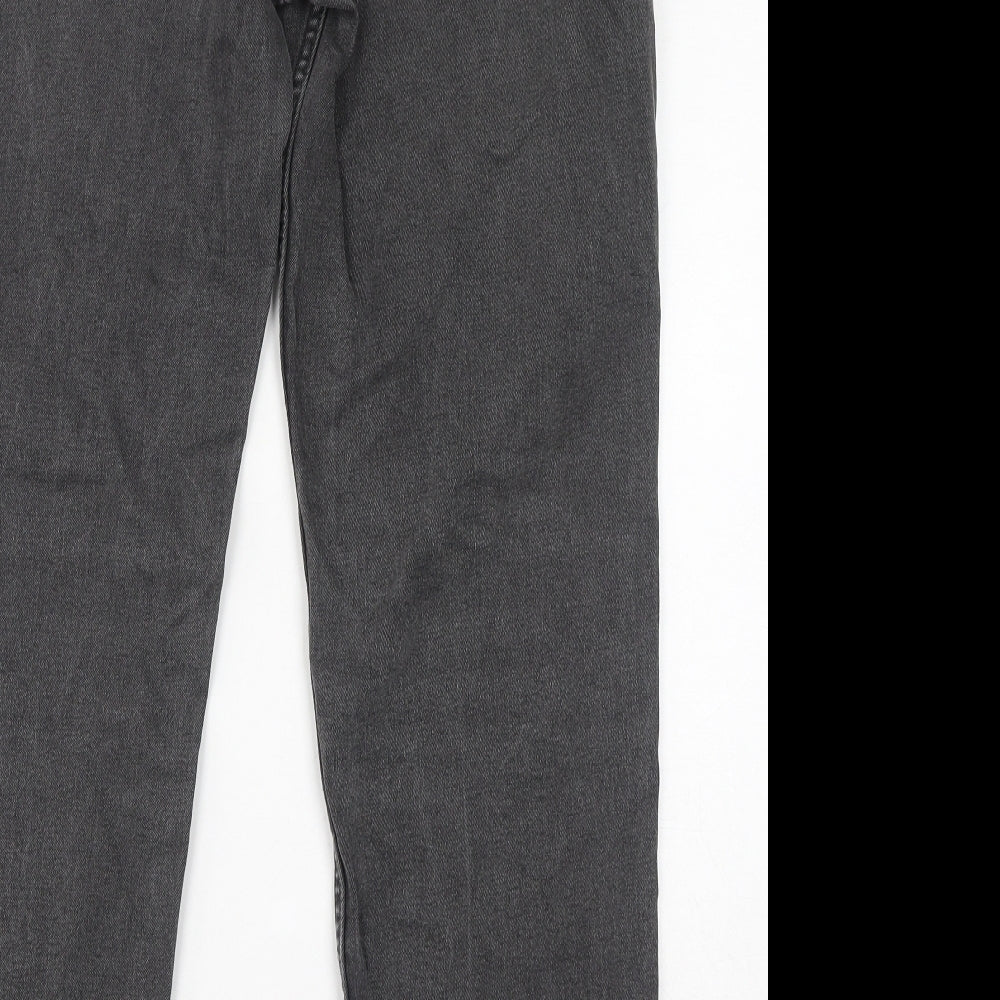 TU Womens Grey Cotton Straight Jeans Size 38 in L34 in Regular Zip