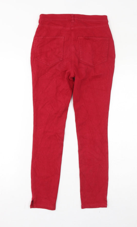 NEXT Womens Red Cotton Jegging Jeans Size 6 L25 in Regular - Cropped
