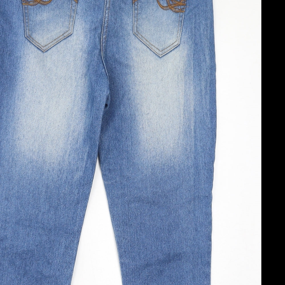 Dnmx Jeans Womens Blue Cotton Cropped Jeans Size 34 in L20 in Regular Zip