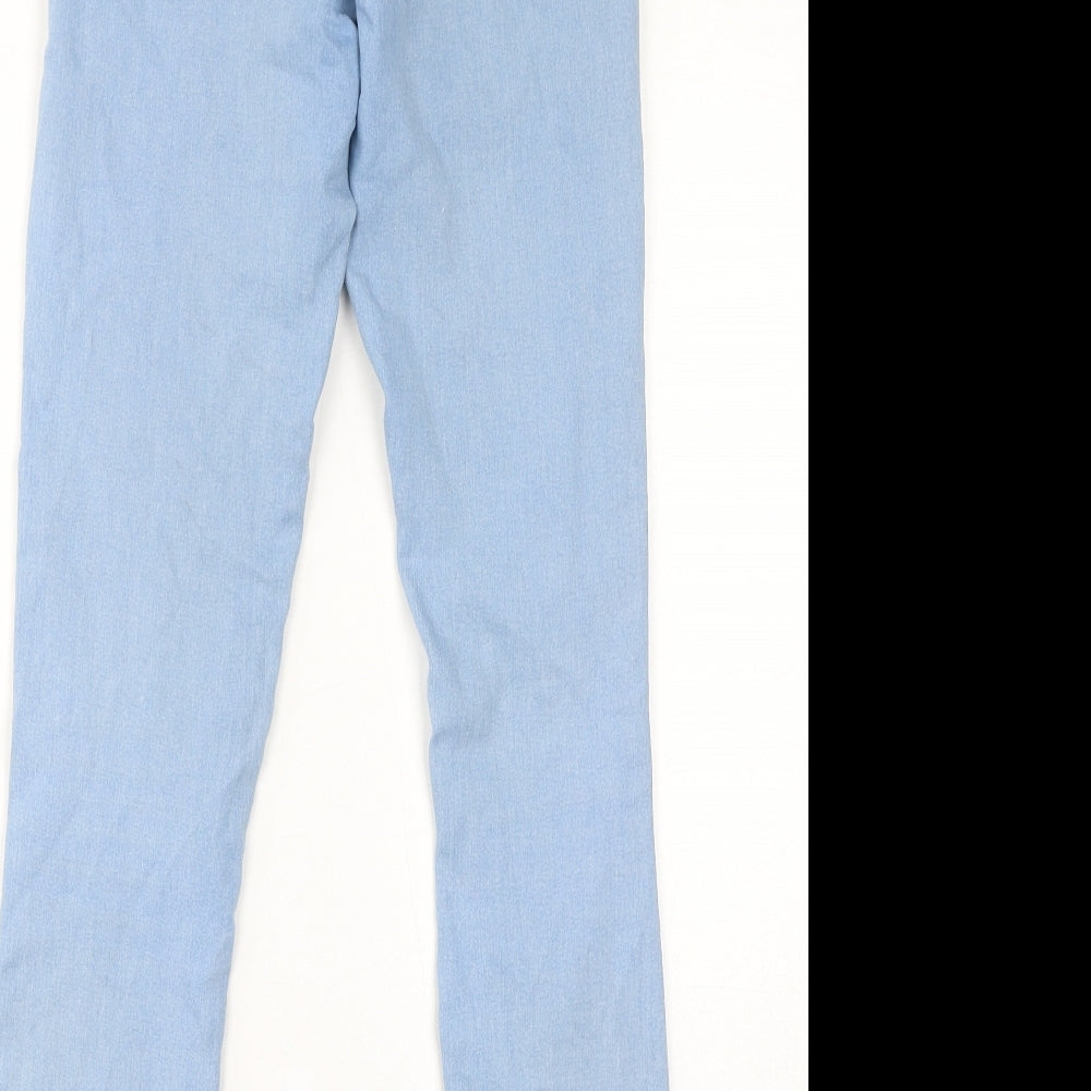 Topshop Womens Blue Cotton Skinny Jeans Size 28 in L32 in Regular Zip - Distressed