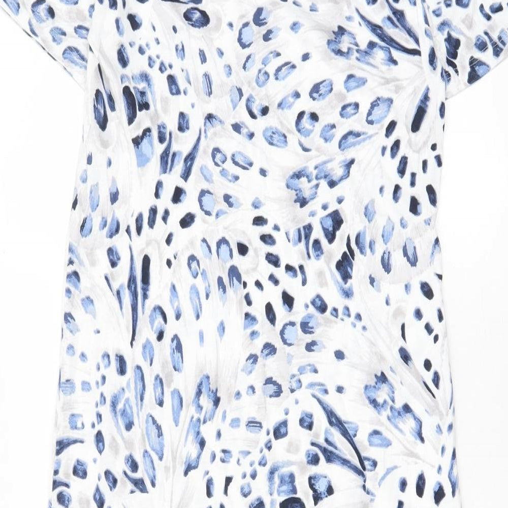 Marks and Spencer Womens Blue Animal Print Cotton Top Dress Size XS