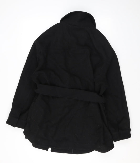 Womens UK Size 14 Marks and Spencer Black Overcoat