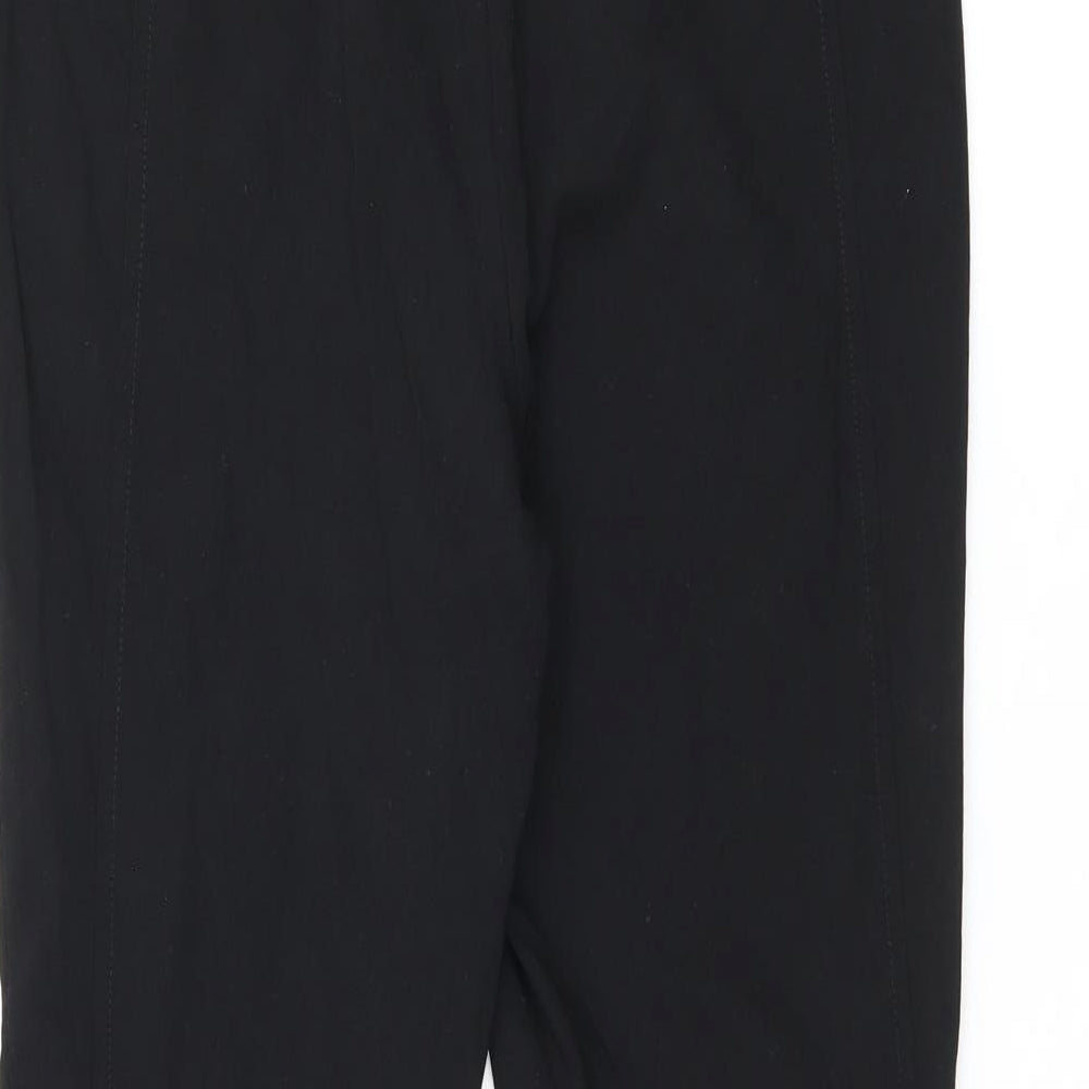 Steilmann Womens Black Cotton Cropped Trousers Size 12 L23.5 in Regular Zip