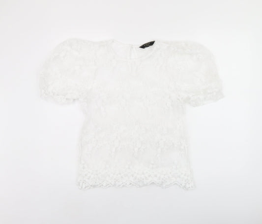 Womens UK Size 10 Lipsy White Basic Blouse