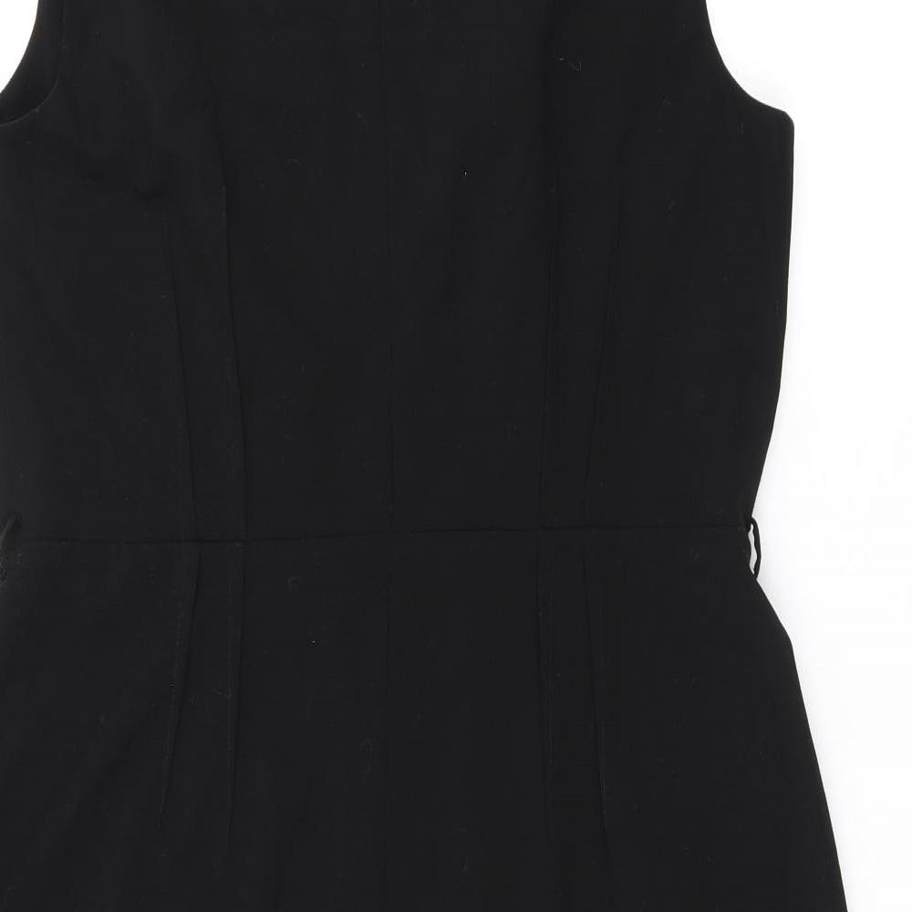 Kenneth Cole Womens Black Polyester Bodycon Size 18 V-Neck Zip