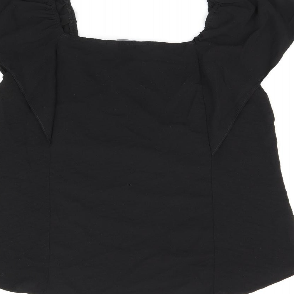 Womens UK Size 10 Dorothy Perkins Black Basic Blouse