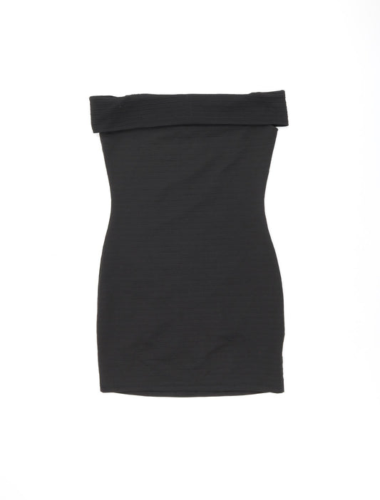 Mango Womens Black Polyester Mini Size M Off the Shoulder Pullover