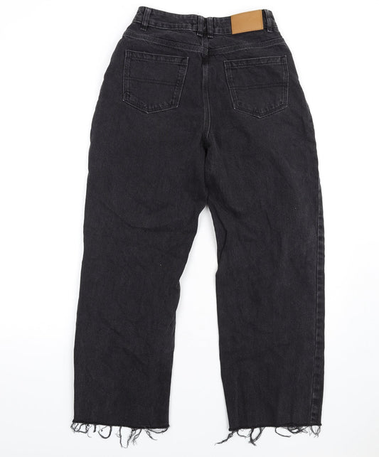 Missguided Womens Black Cotton Straight Jeans Size 8 L29 in Regular Zip