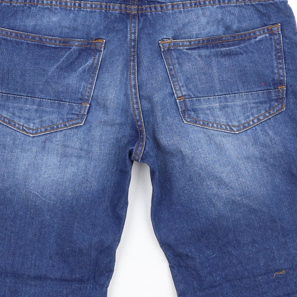 Denim & Co. Mens Blue Cotton Bermuda Shorts Size 28 in L12 in Slim Zip