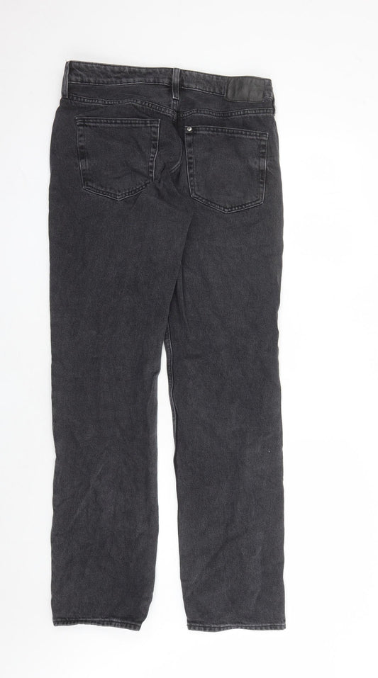 Womens UK Size 10 H&M Regular Fit Straight Black Jeans
