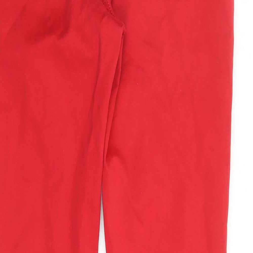 F&F Womens Red Cotton Skinny Jeans Size 10 L38 in Regular Zip - Zip Detail On Ankle