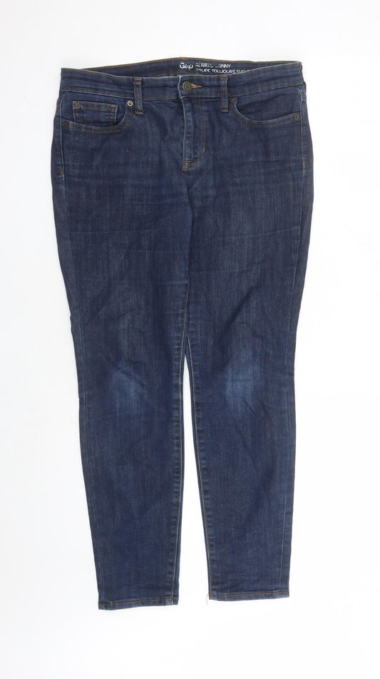 Womens UK Size 14 Gap Regular Fit Straight Blue Jeans
