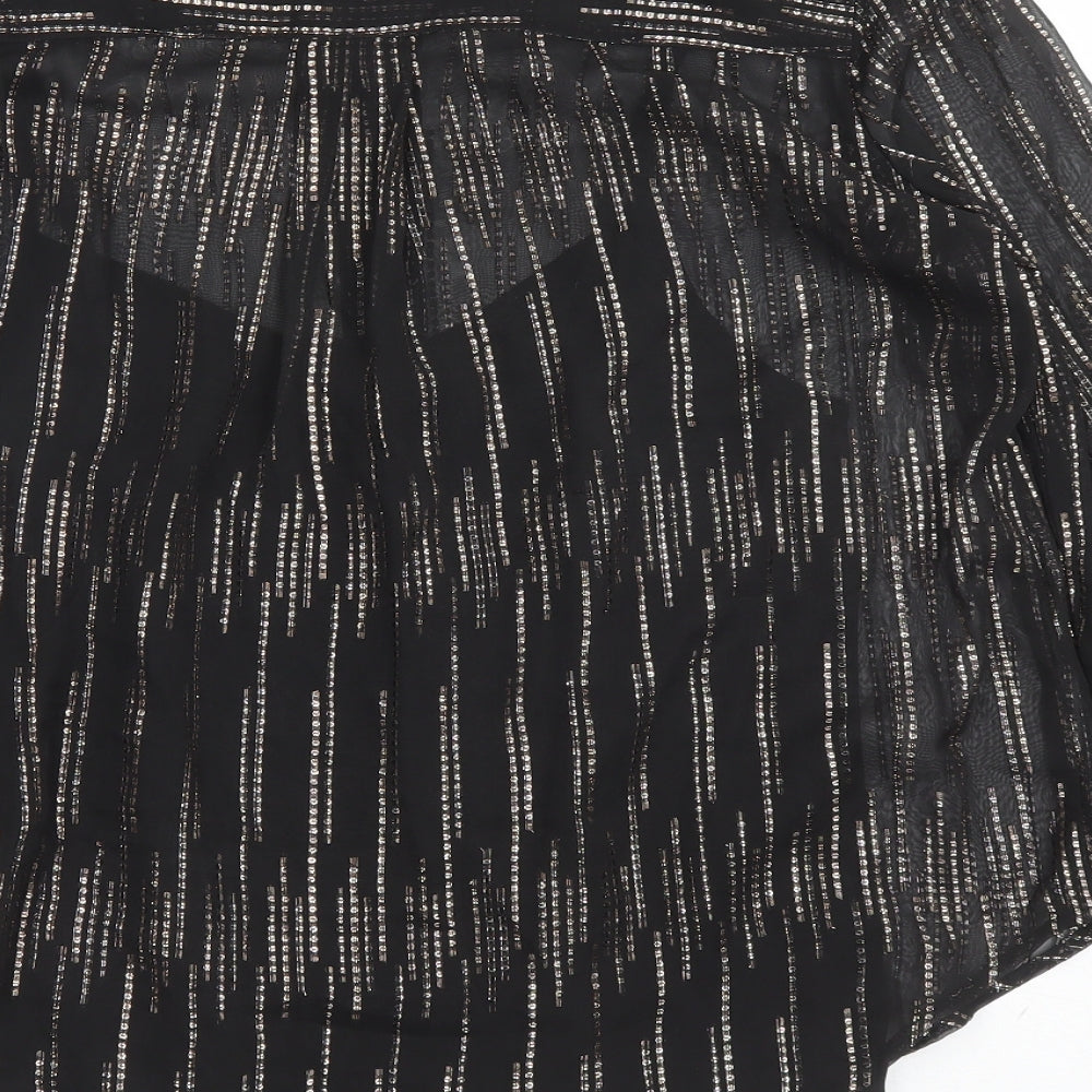Womens UK Size 10 Marks and Spencer Black Basic Button-Up