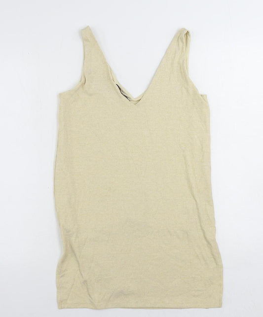 Womens UK Size 10 Marks and Spencer Beige Tunic Tank