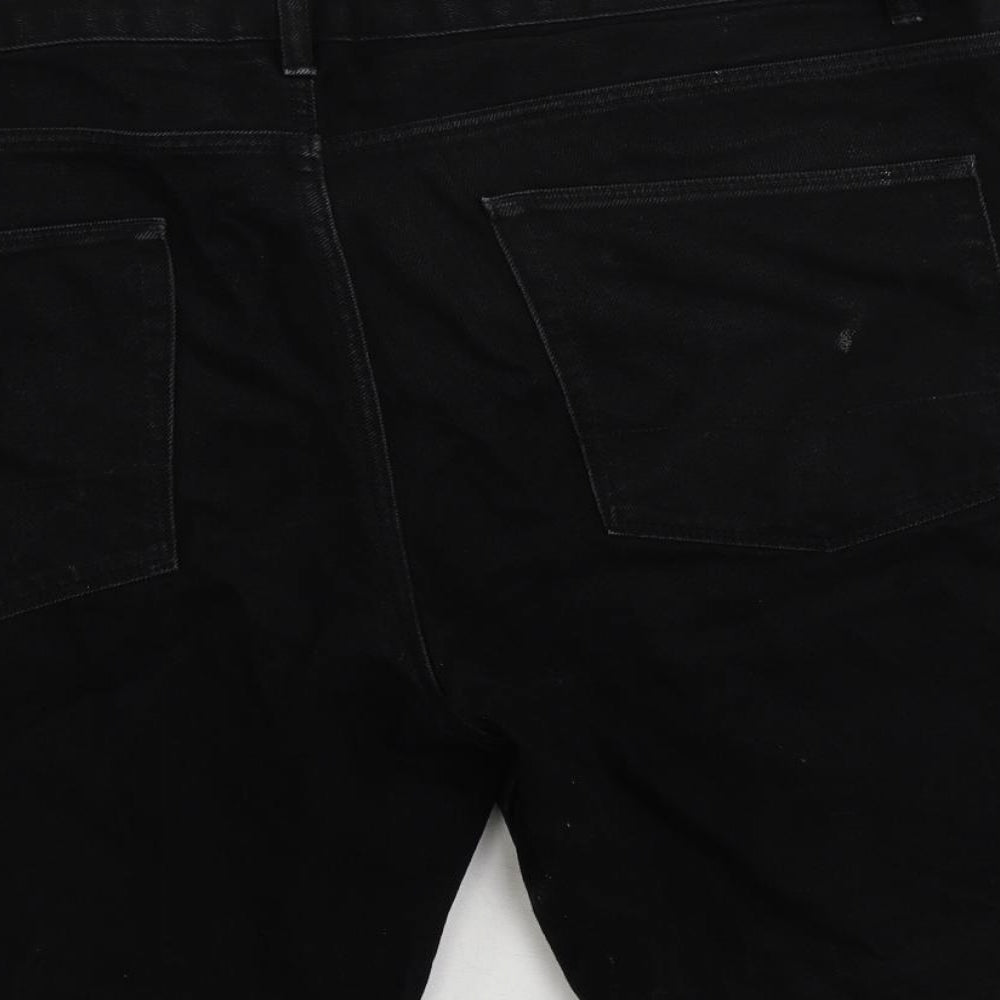 ASOS Mens Black Cotton Chino Shorts Size 38 in L10 in Regular Button