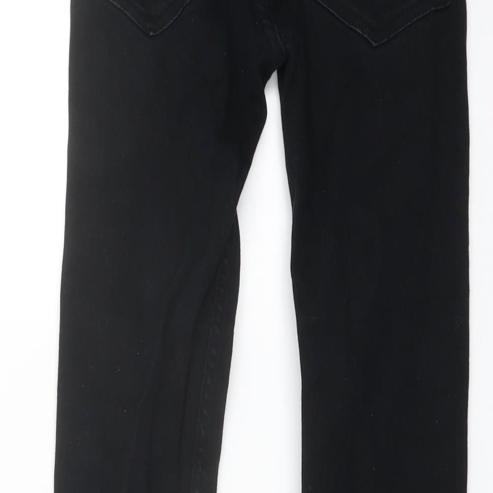Denim & Co. Mens Black Cotton Straight Jeans Size 26 in L30 in Regular Button