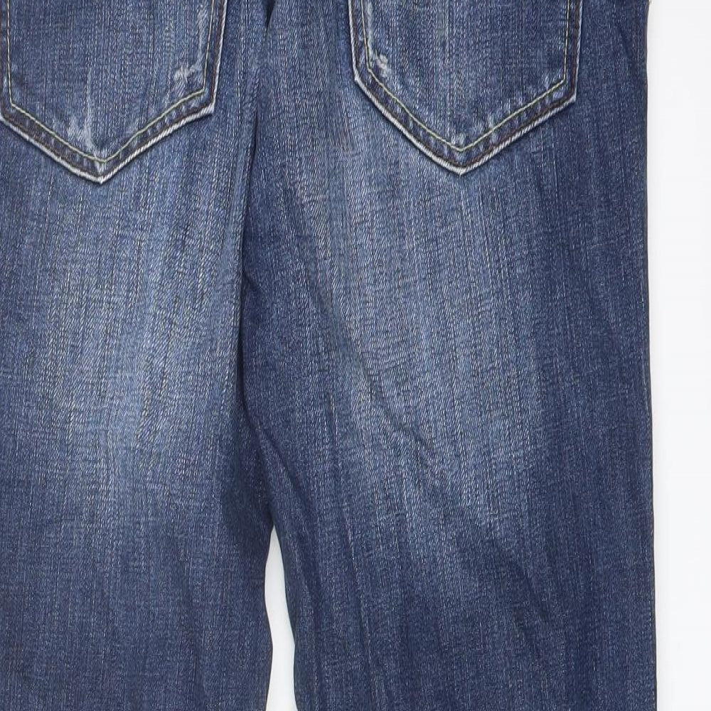 Johnnie Mens Blue Cotton Straight Jeans Size 30 in L30 in Regular Button