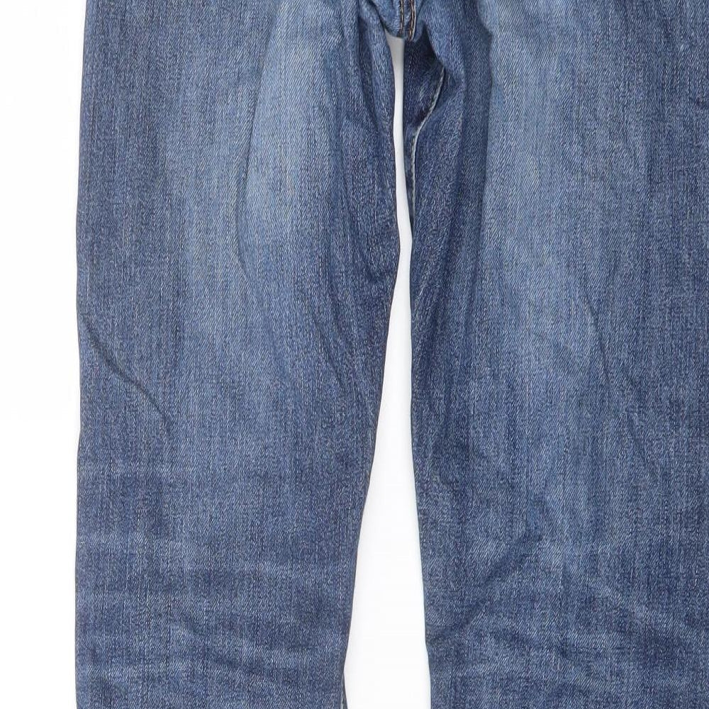 Uniqlo Mens Blue Cotton Straight Jeans Size 29 in L34 in Regular Button