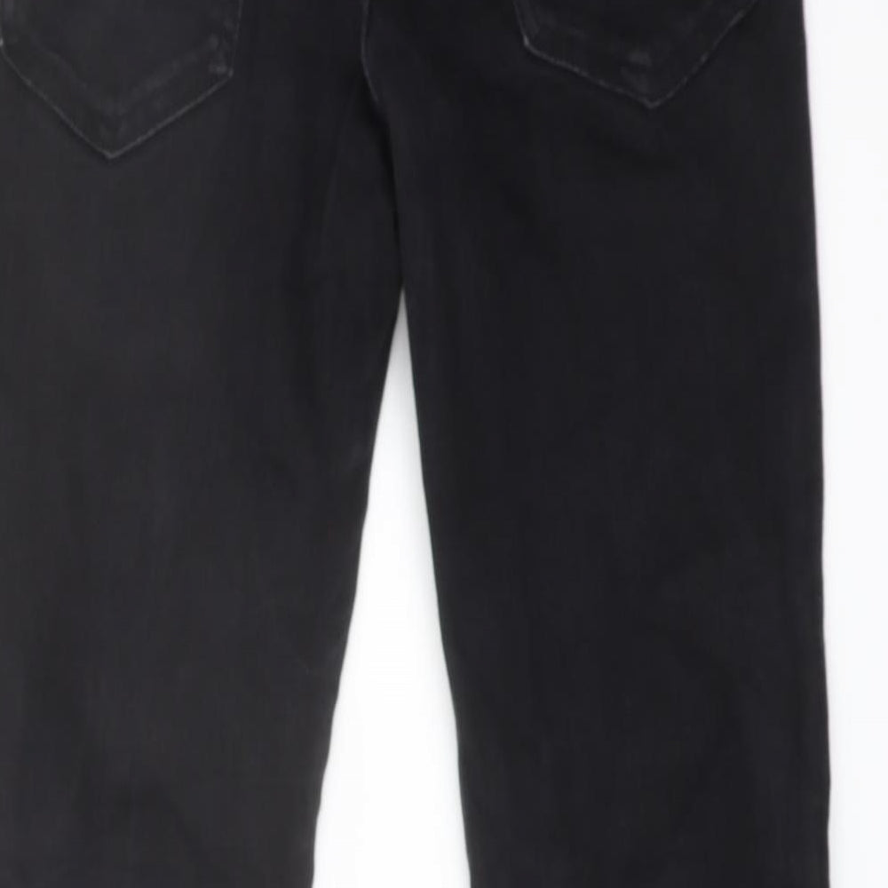 Denim & Co. Mens Black Cotton Straight Jeans Size 32 in L30 in Regular Button