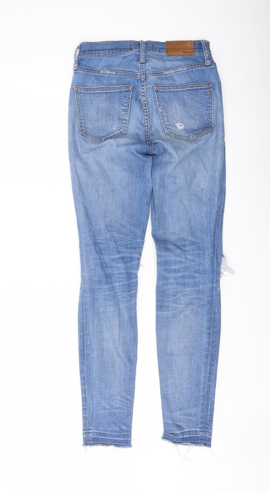 Madewell Womens Blue Cotton Skinny Jeans Size 24 in L29 in Regular Button