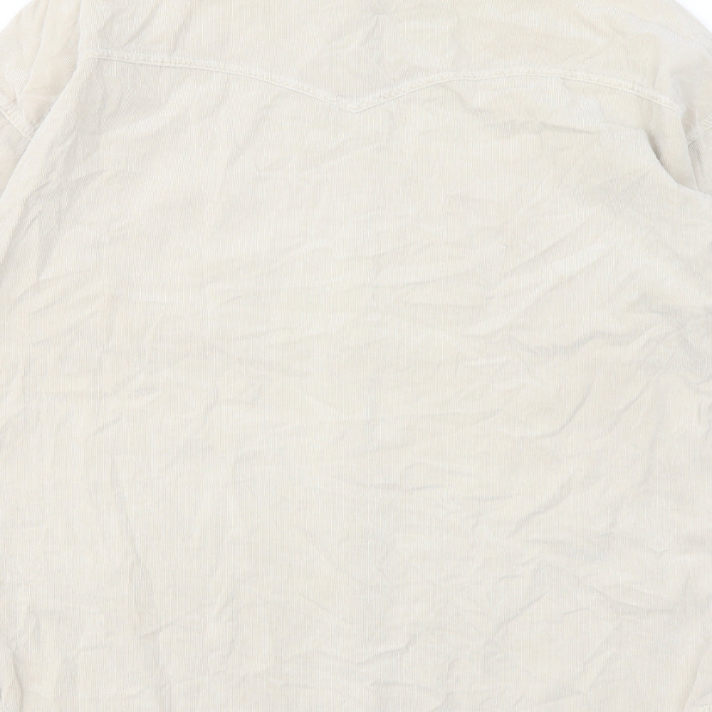 Womens UK Size S Pull&Bear Beige Basic Button-Up