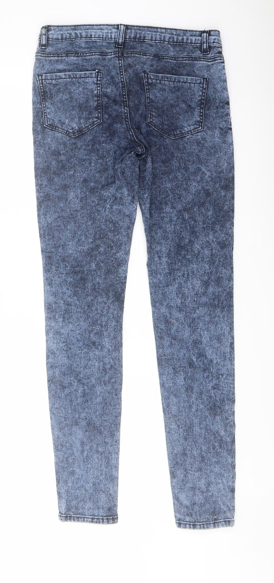 Denim & Co. Womens Blue Cotton Jegging Jeans Size 8 L28 in Regular Button