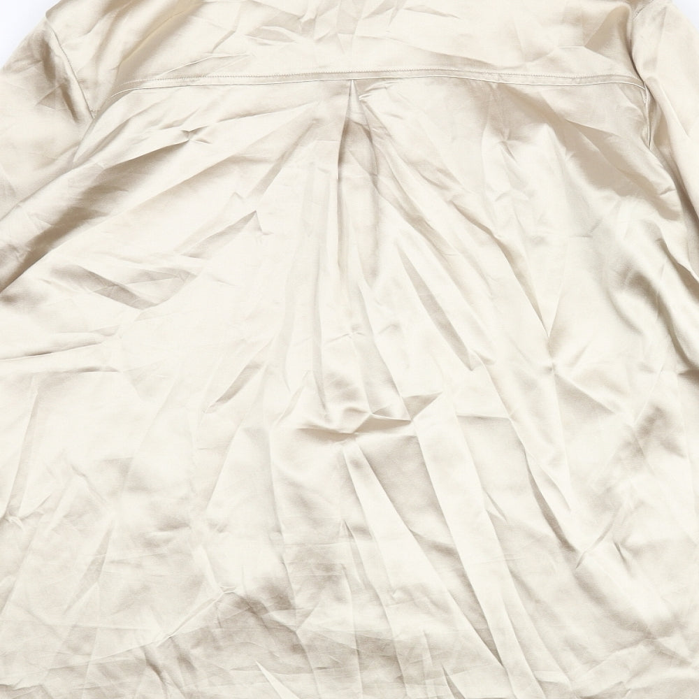 Womens UK Size S PRETTYLITTLETHING Gold Basic Button-Up