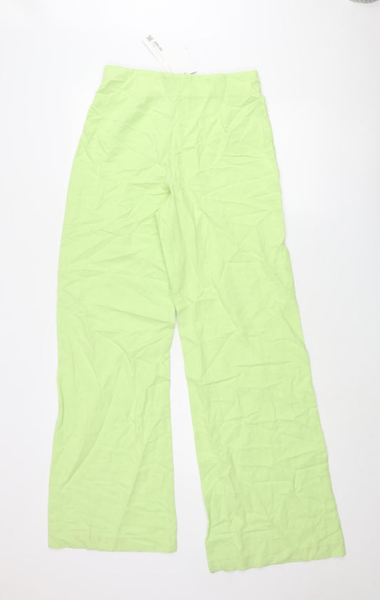 Womens UK Size M Zara Regular Fit Green Trousers