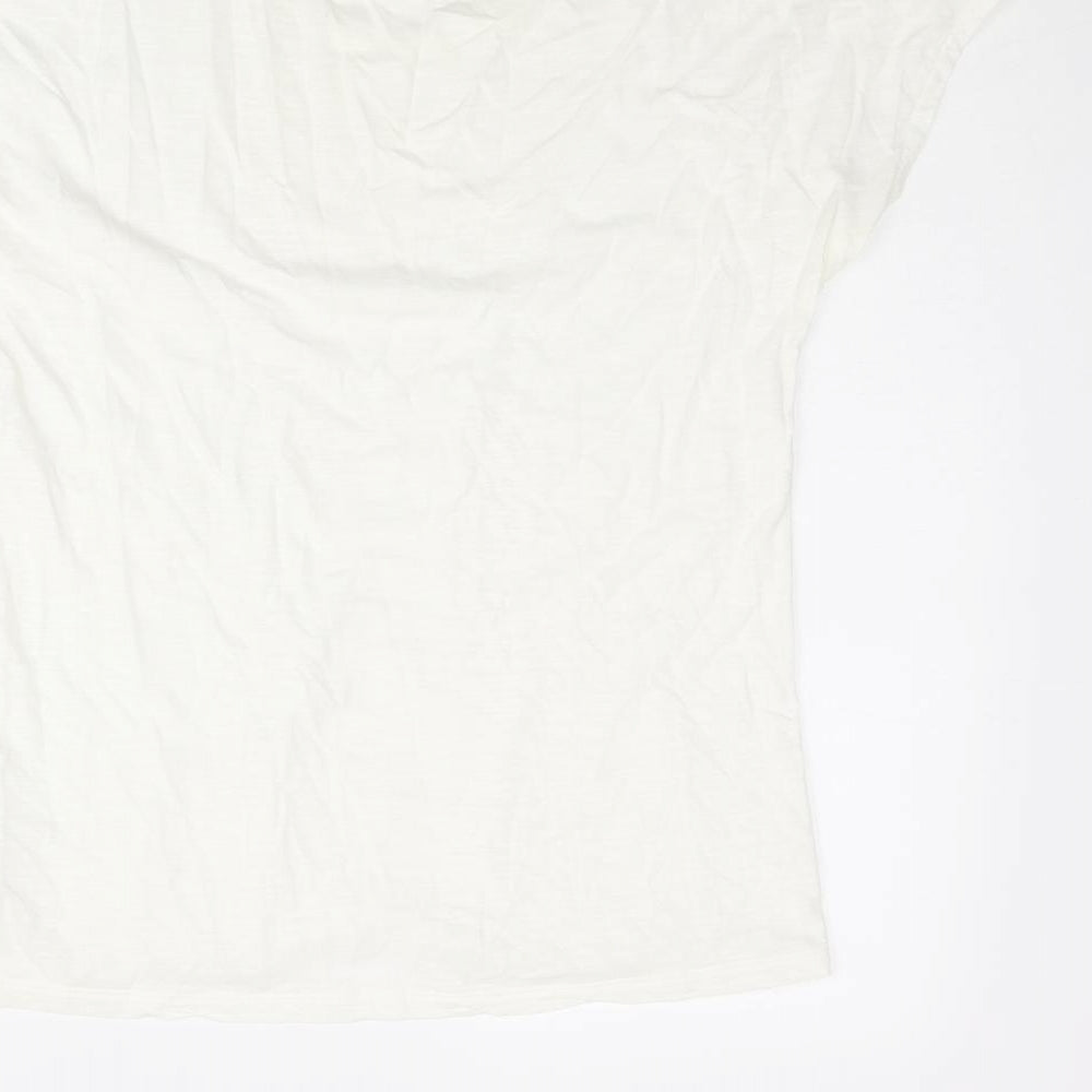 Womens UK Size 10 Indigo Ivory Basic Blouse