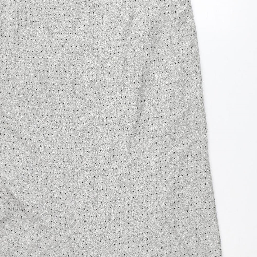 Brand and care label for Kaliko women’s grey polka dot viscose maxi skirt, size UK 18, zip