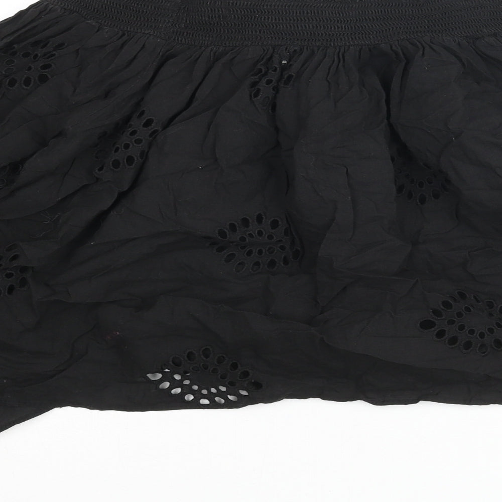 Womens UK Size S Zara Black Basic Blouse