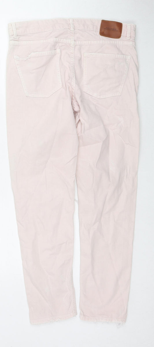 Zara Womens Pink Cotton Skinny Jeans Size 32 in L27 in Regular Zip