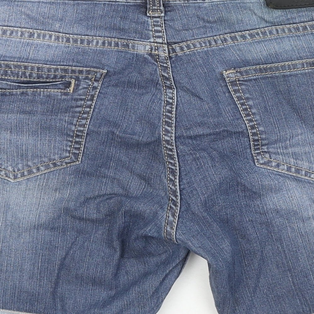 I Jeanswear Womens Blue Cotton Skimmer Shorts Size 36 in L6 in Regular Zip